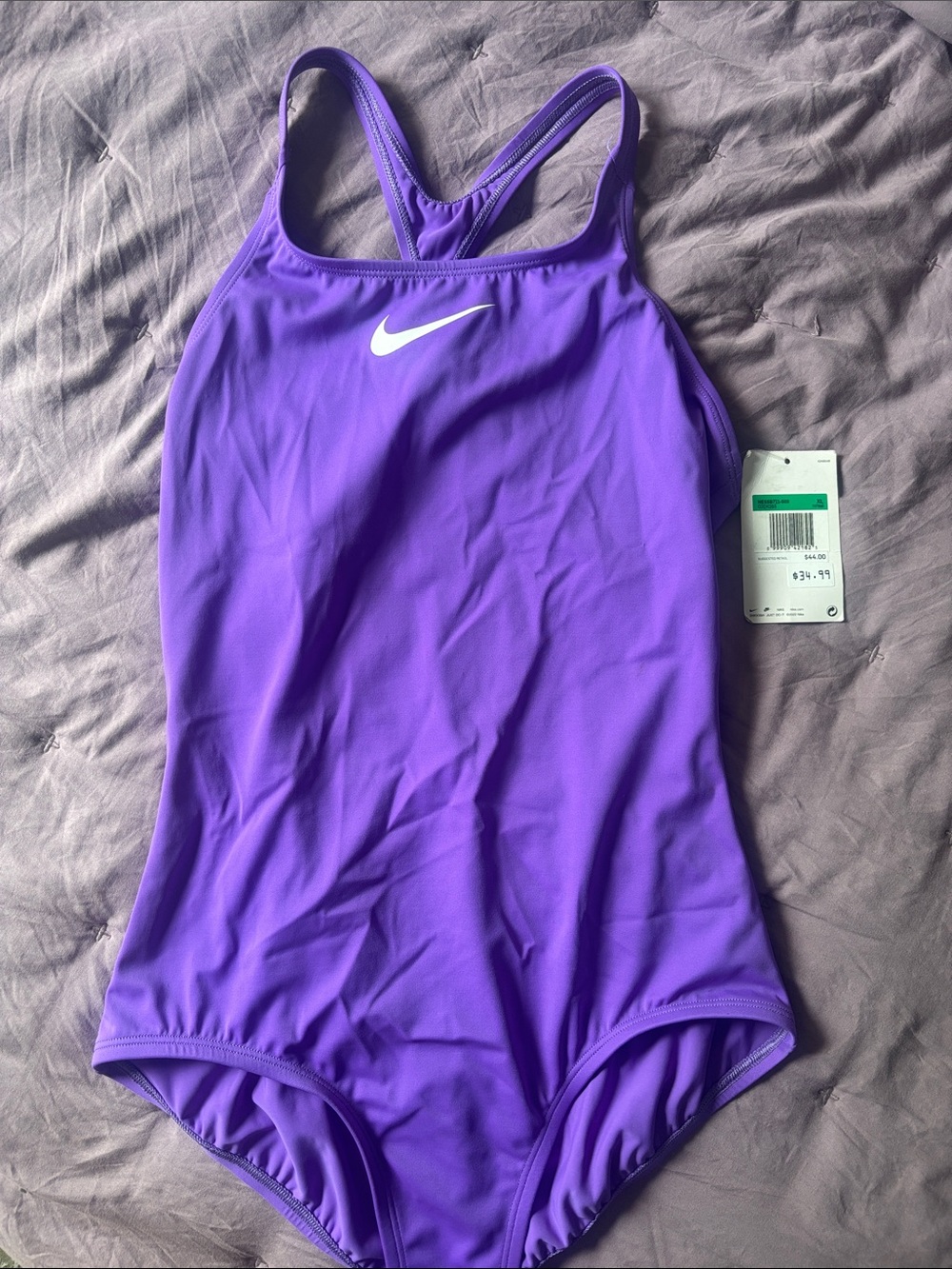 Nike Solid Purple Racerback Swimsuit